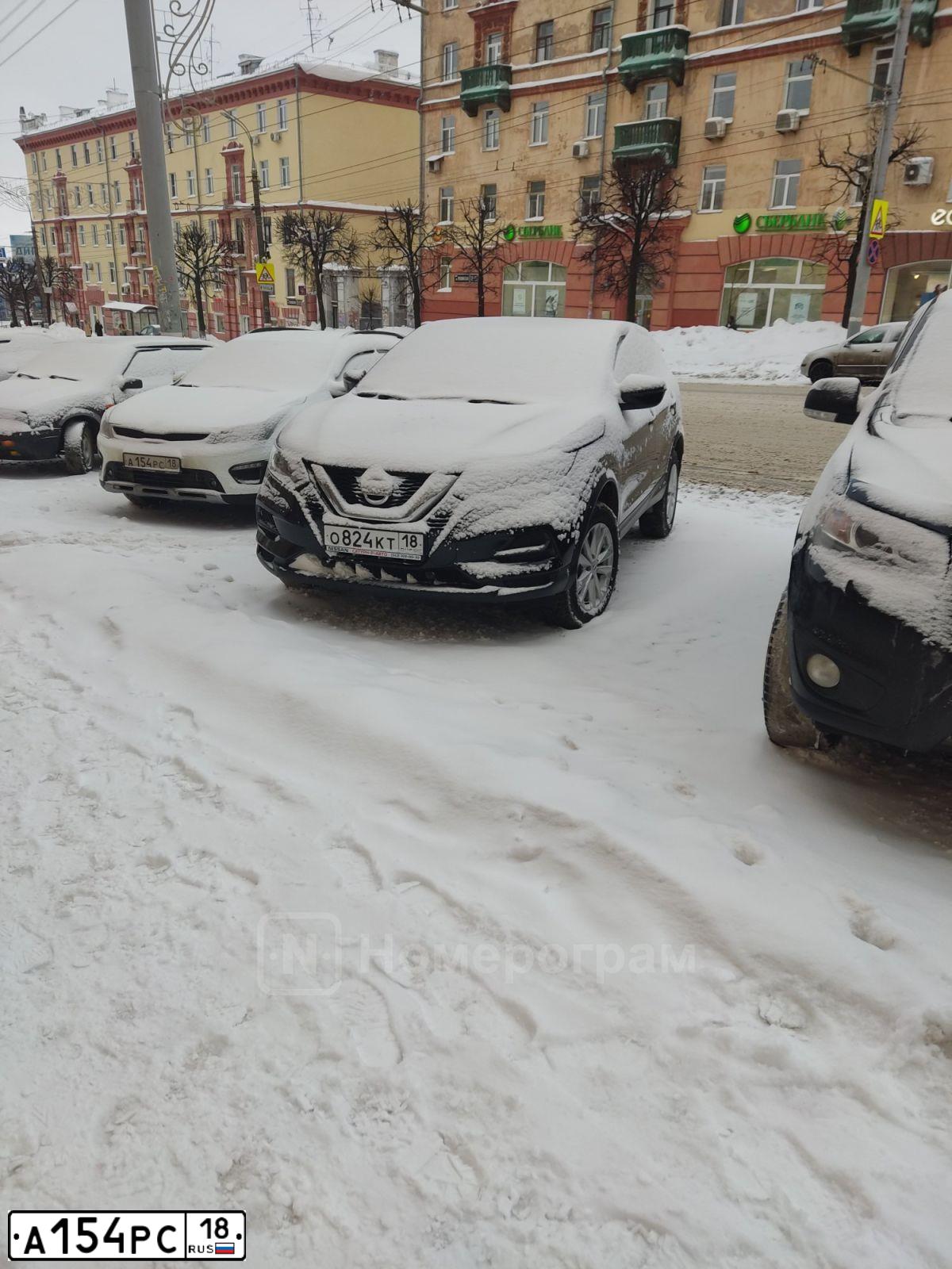 Фото автомобиля KIA RIO, 2019 — госномер А154РС18. Цвет: Белый