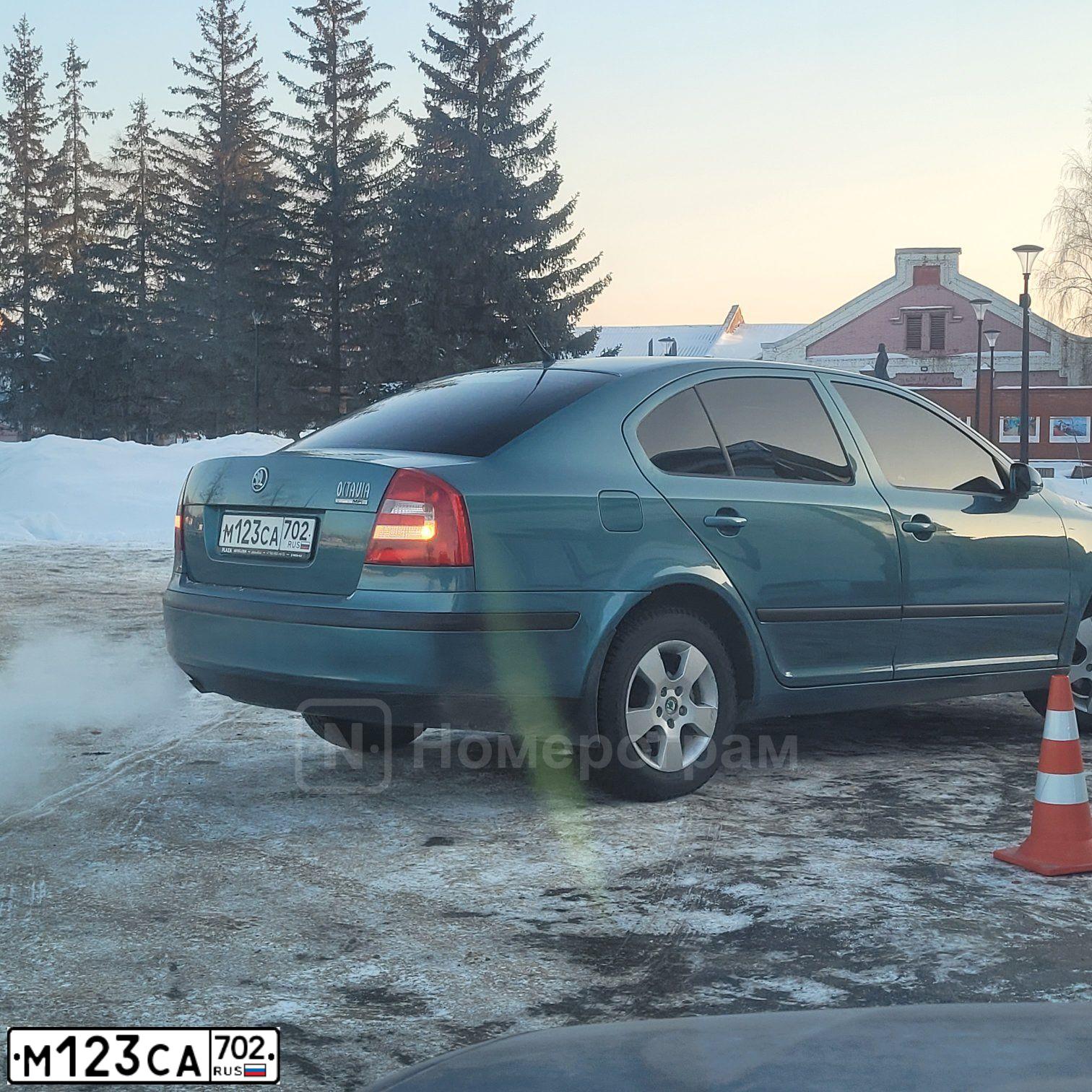 Фото автомобиля SKODA OCTAVIA, 2008 — госномер М123СА702. Цвет: СИНЕ-ЗЕЛЕНЫЙ