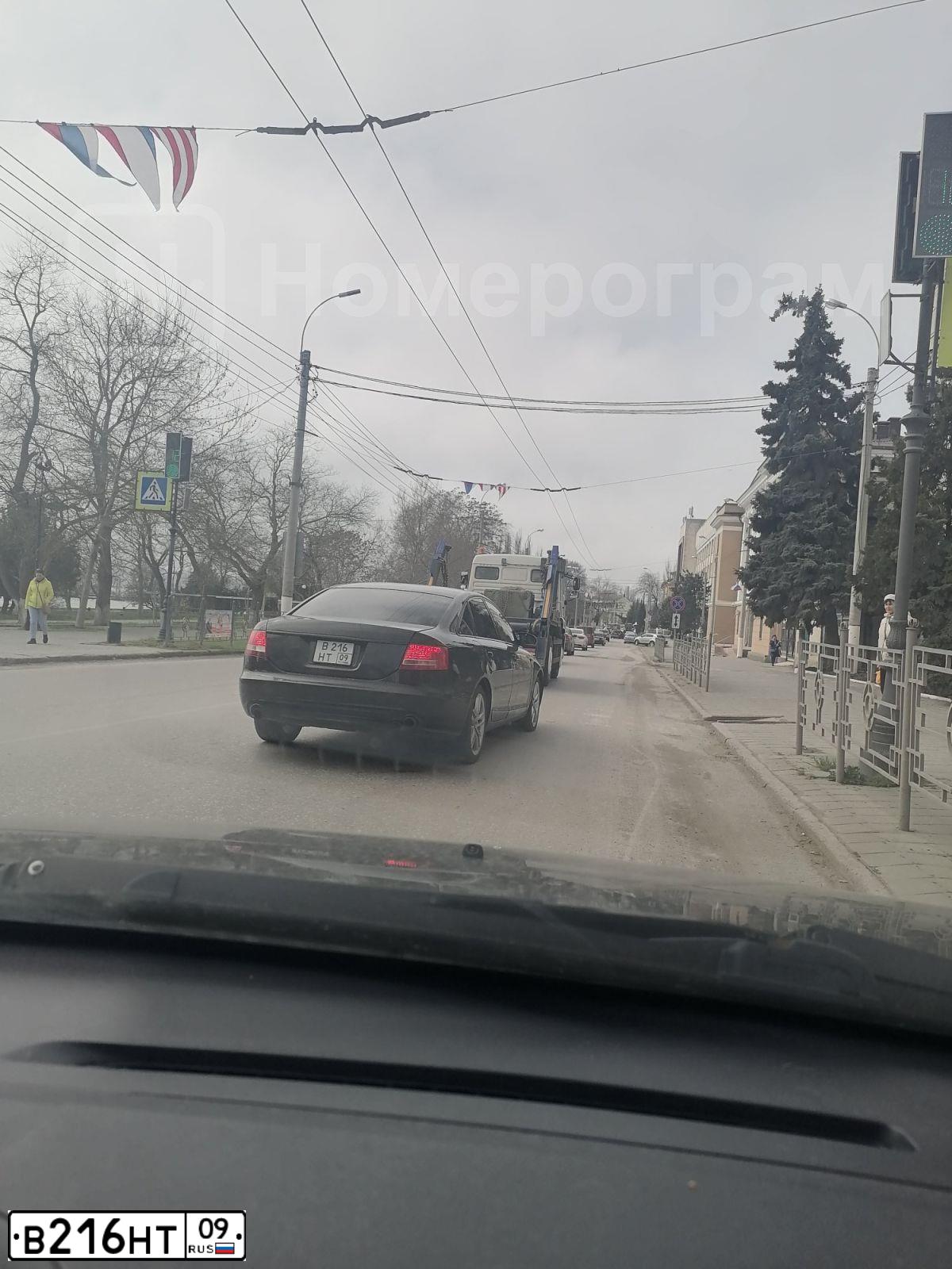Фото автомобиля AUDI A6, 2006 — госномер М575УА190. Цвет: ЧЕРНЫЙ