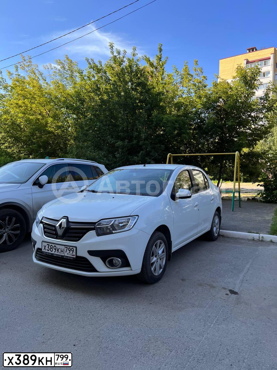 Фото автомобиля RENAULT LOGAN, 2019 — госномер Х389КН799. Цвет: БЕЛЫЙ