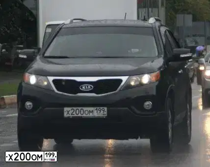 Фото автомобиля KIA SORENTO, 2010 — госномер О387ХТ777. Цвет: ЧЕРНЫЙ