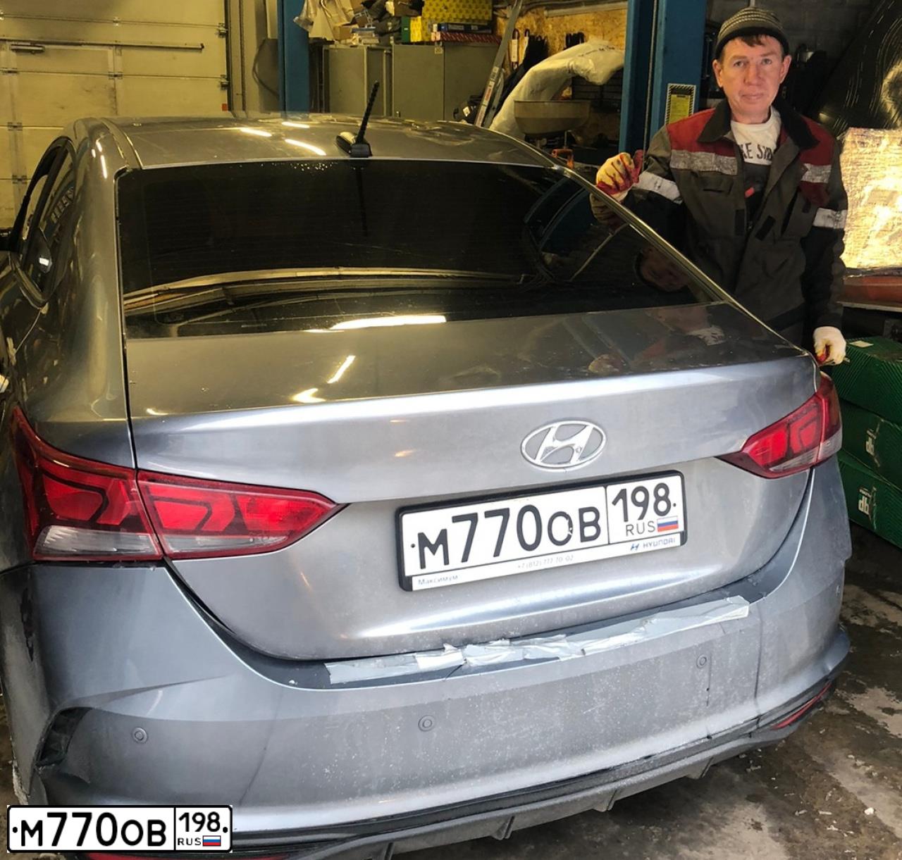 Фото автомобиля HYUNDAI SOLARIS, 2020 — госномер М770ОВ198. Цвет: СЕРЫЙ