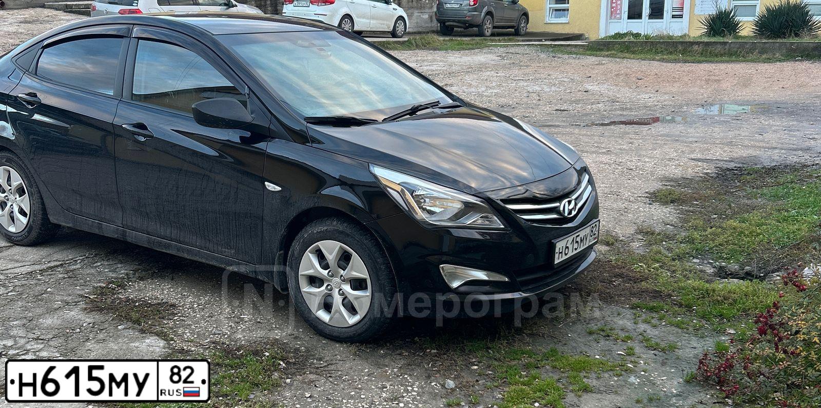 Фото автомобиля HYUNDAI SOLARIS, 2016 — госномер Н615МУ82. Цвет: ЧЕРНЫЙ