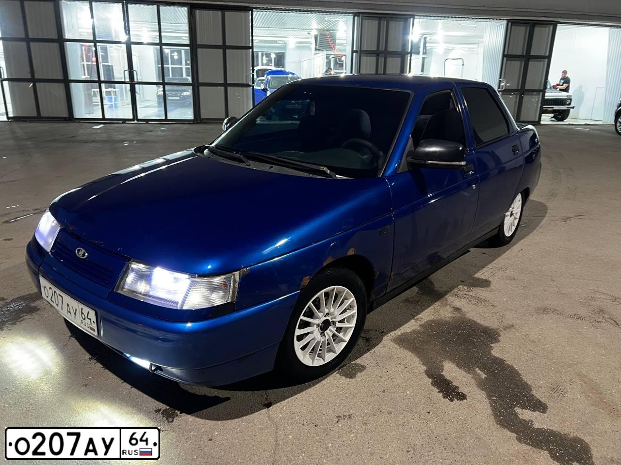 Фото автомобиля LADA 2110, 2007 — госномер М734ТК164. Цвет: синий