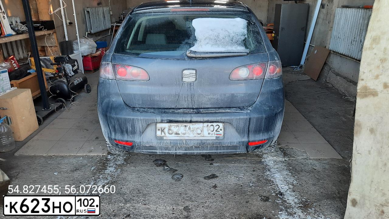 Фото автомобиля SEAT IBIZA, 2008 — госномер К623НО102. Цвет: СЕРЫЙ