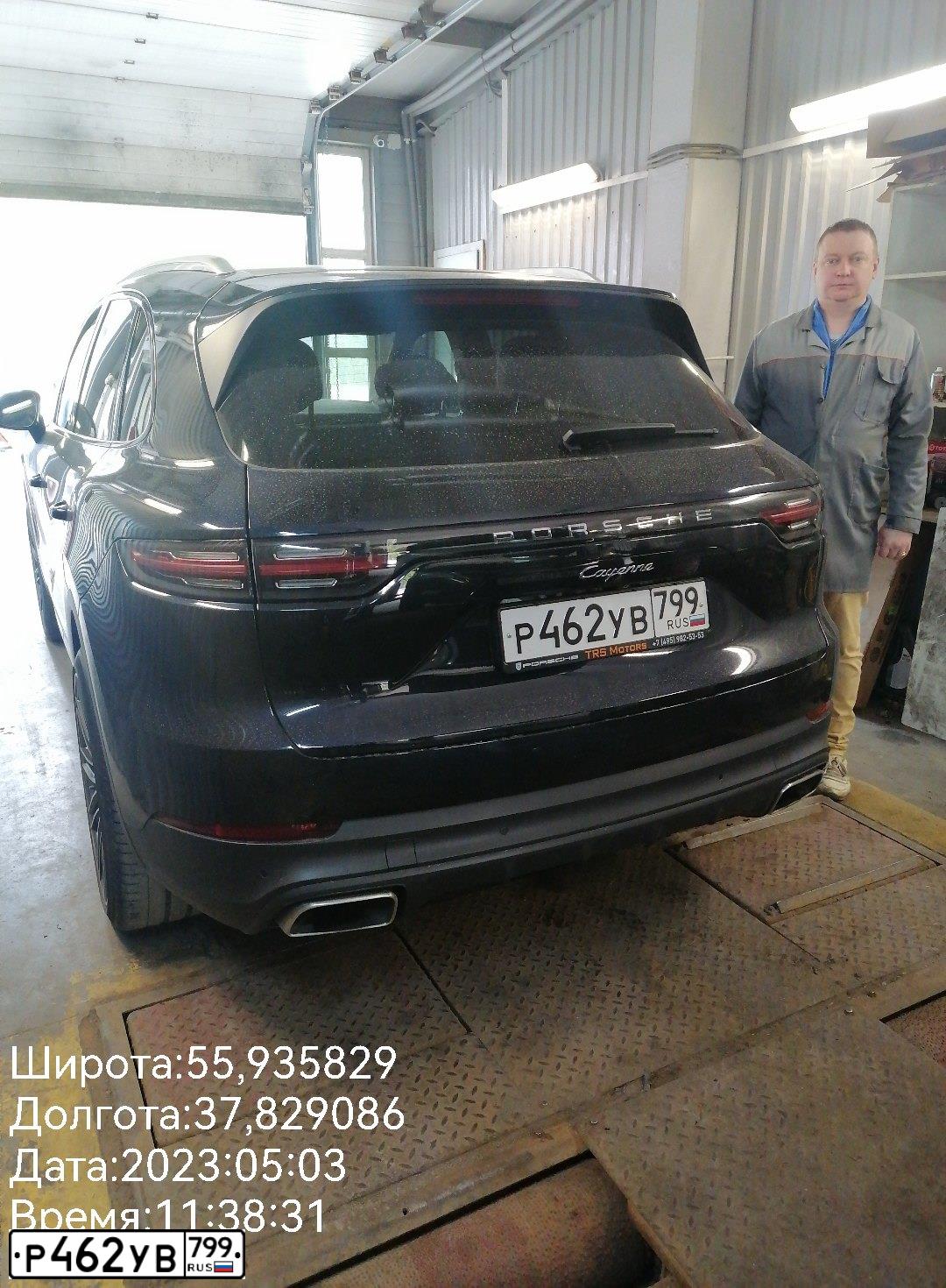 Фото автомобиля PORSCHE CAYENNE, 2018 — госномер М416ТН13. Цвет: синий