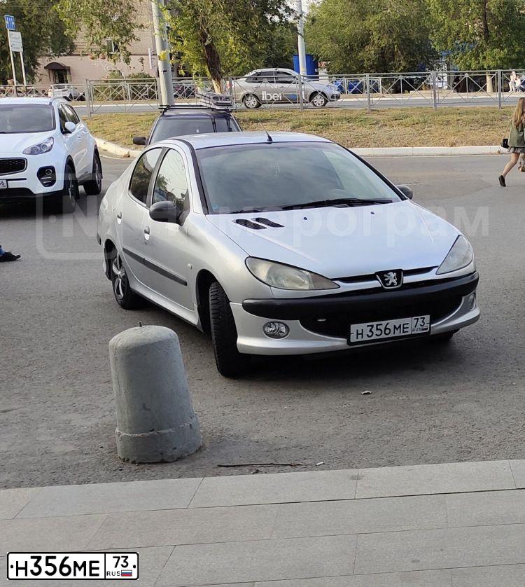 Фото автомобиля PEUGEOT 206, 2007 — госномер Н356МЕ73. Цвет: Бело-Серебристый