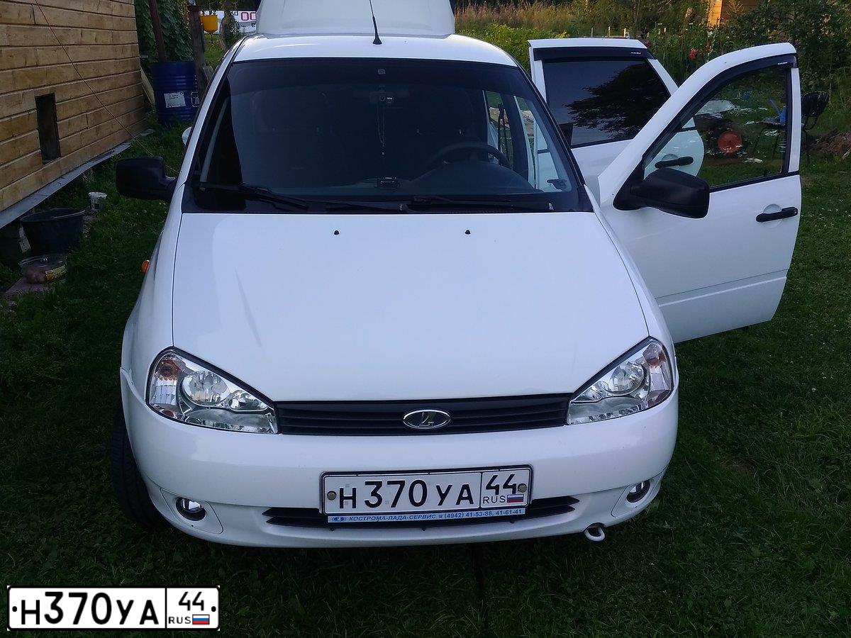 Фото автомобиля LADA 1119 KALINA, 2012 — госномер Н370УА44. Цвет: БЕЛЫЙ