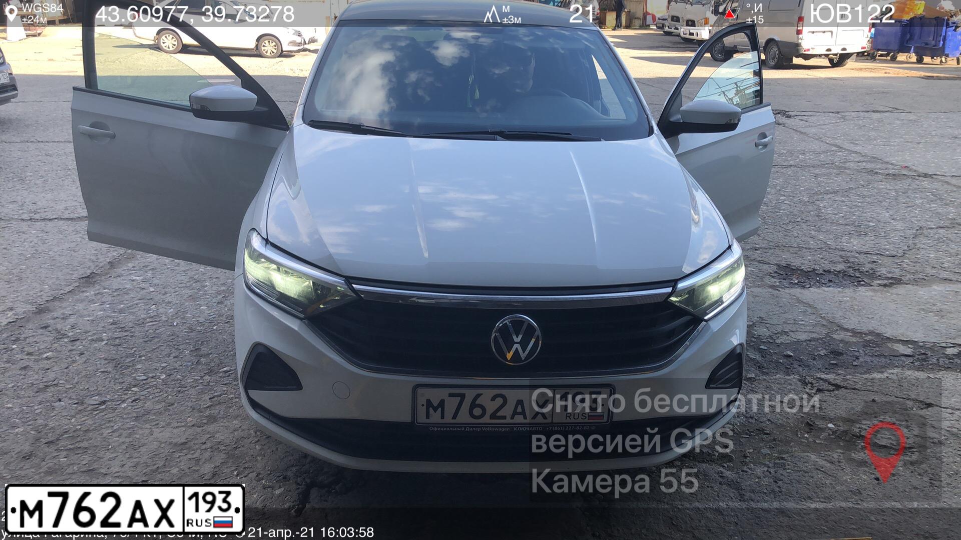 Фото автомобиля ФОЛЬКСВАГЕН ПОЛО, 2020 — госномер М762АХ193. Цвет: Белый