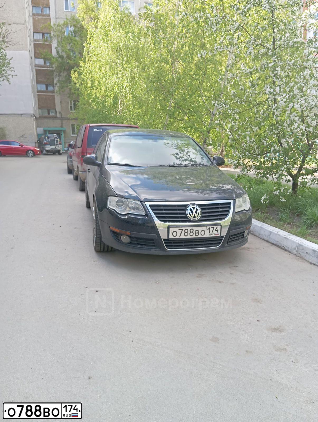 Фото автомобиля VOLKSWAGEN PASSAT, 2008 — госномер О788ВО174. Цвет: ЧЕРНЫЙ