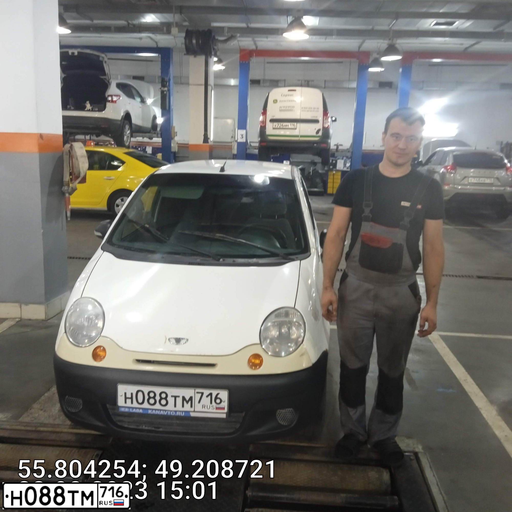 Фото автомобиля DAEWOO MATIZ, 2013 — госномер У025АК716. Цвет: БЕЛО-ДЫМЧАТЫЙ