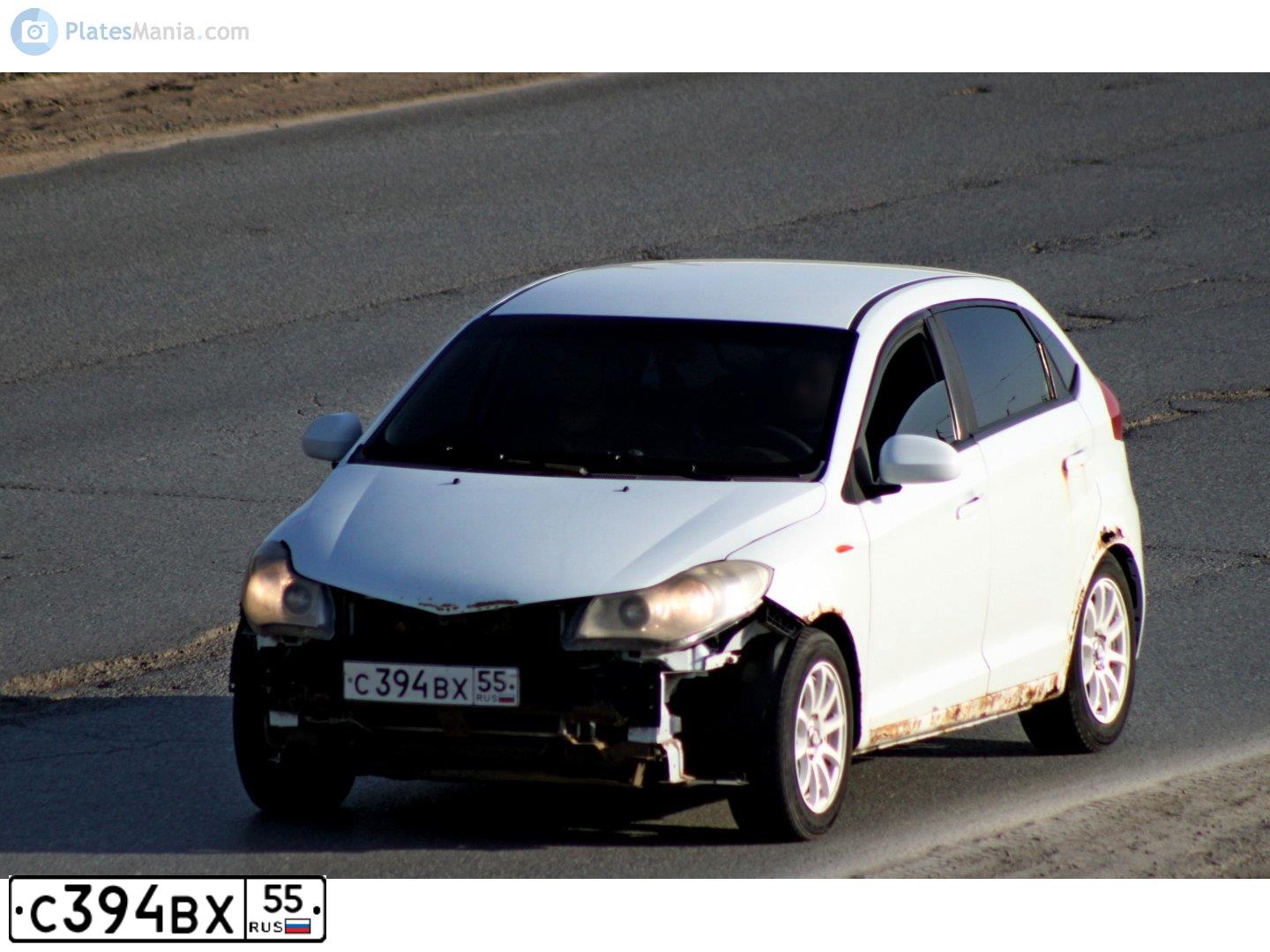 Фото автомобиля CHERY BONUS /A13/, 2011 — госномер С394ВХ55. Цвет: Белый