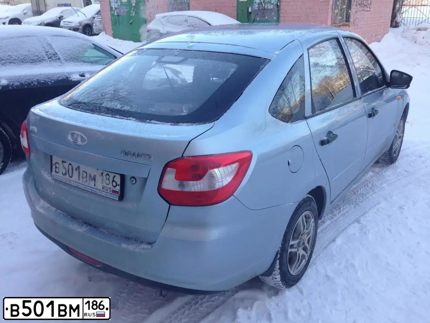 Фото автомобиля LADA 2191 GRANTA, 2015 — госномер Х369ХВ102. Цвет: ГОЛУБОЙ