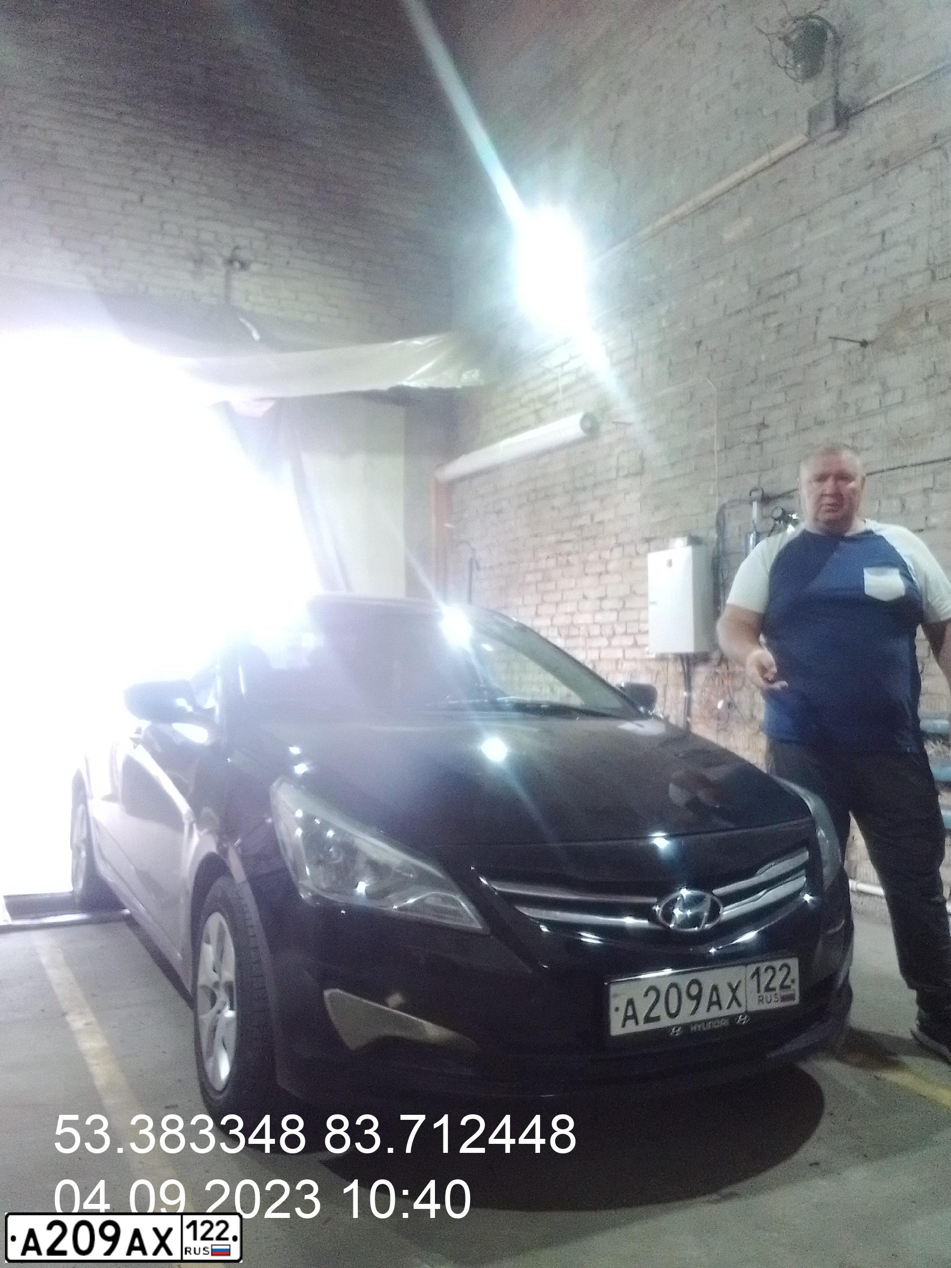 Фото автомобиля HYUNDAI SOLARIS, 2014 — госномер А209АХ122. Цвет: ЧЕРНЫЙ