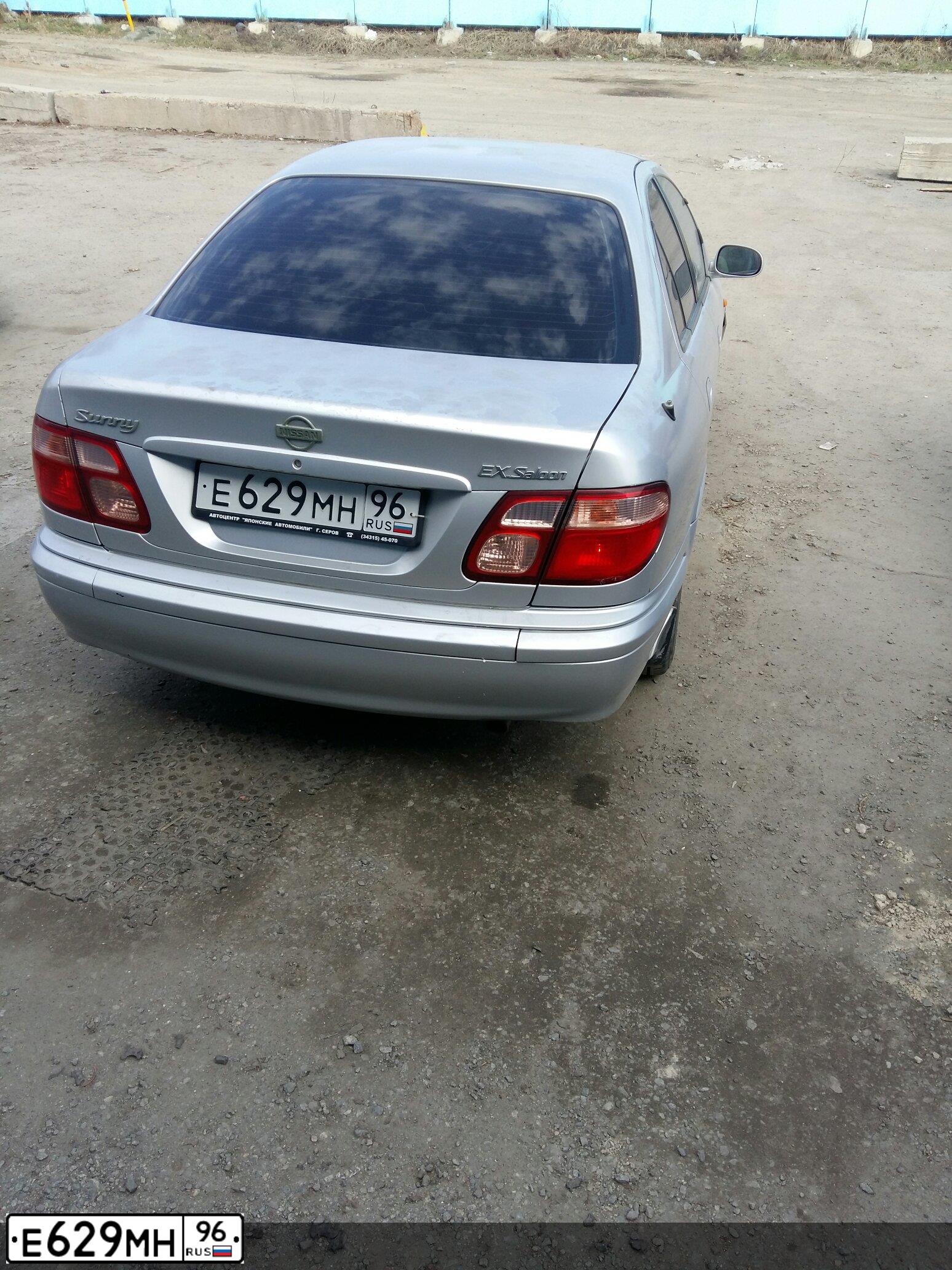 Фото автомобиля NISSAN SUNNY, 2000 — госномер Е629МН96. Цвет: СЕРЫЙ