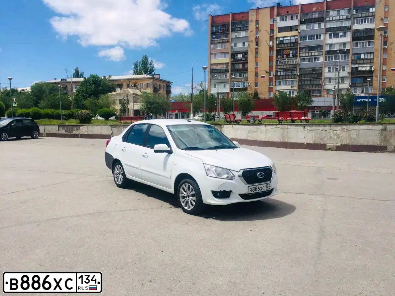 Фото автомобиля DATSUN ON-DO, 2017 — госномер В886ХС134. Цвет: Белый
