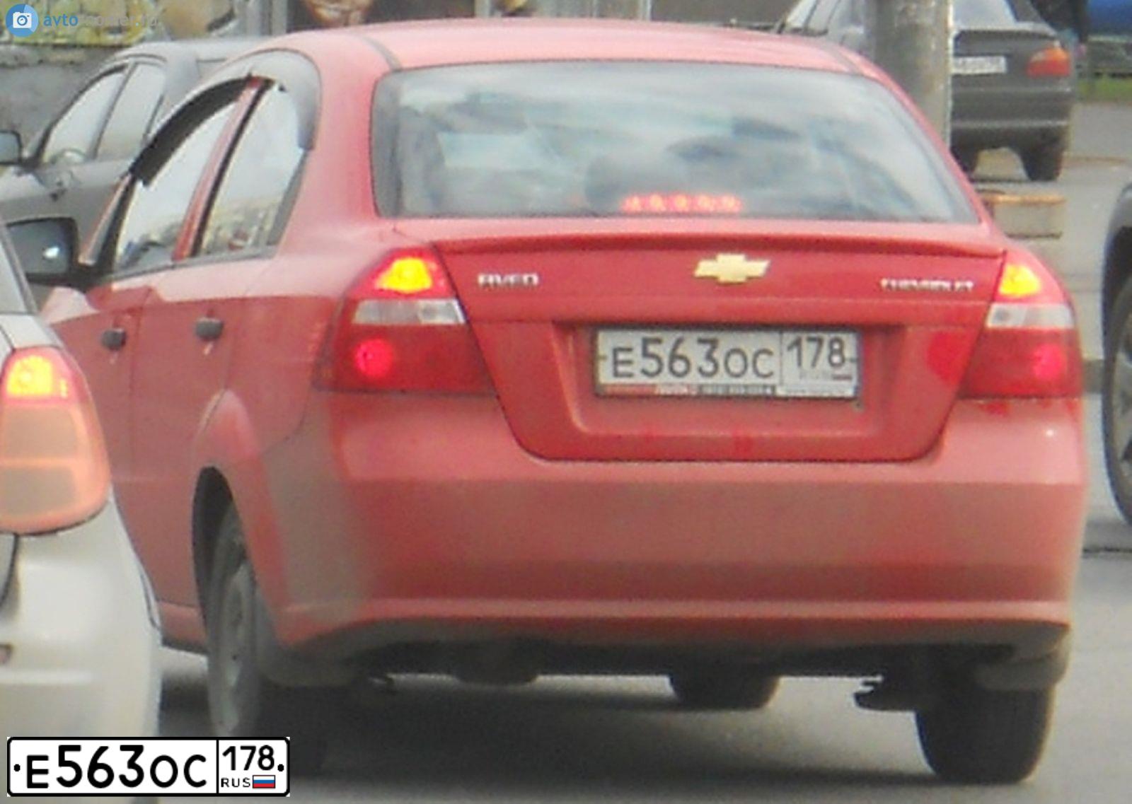 Фото автомобиля CHEVROLET AVEO, 2007 — госномер Е563ОС178. Цвет: КРАСНЫЙ