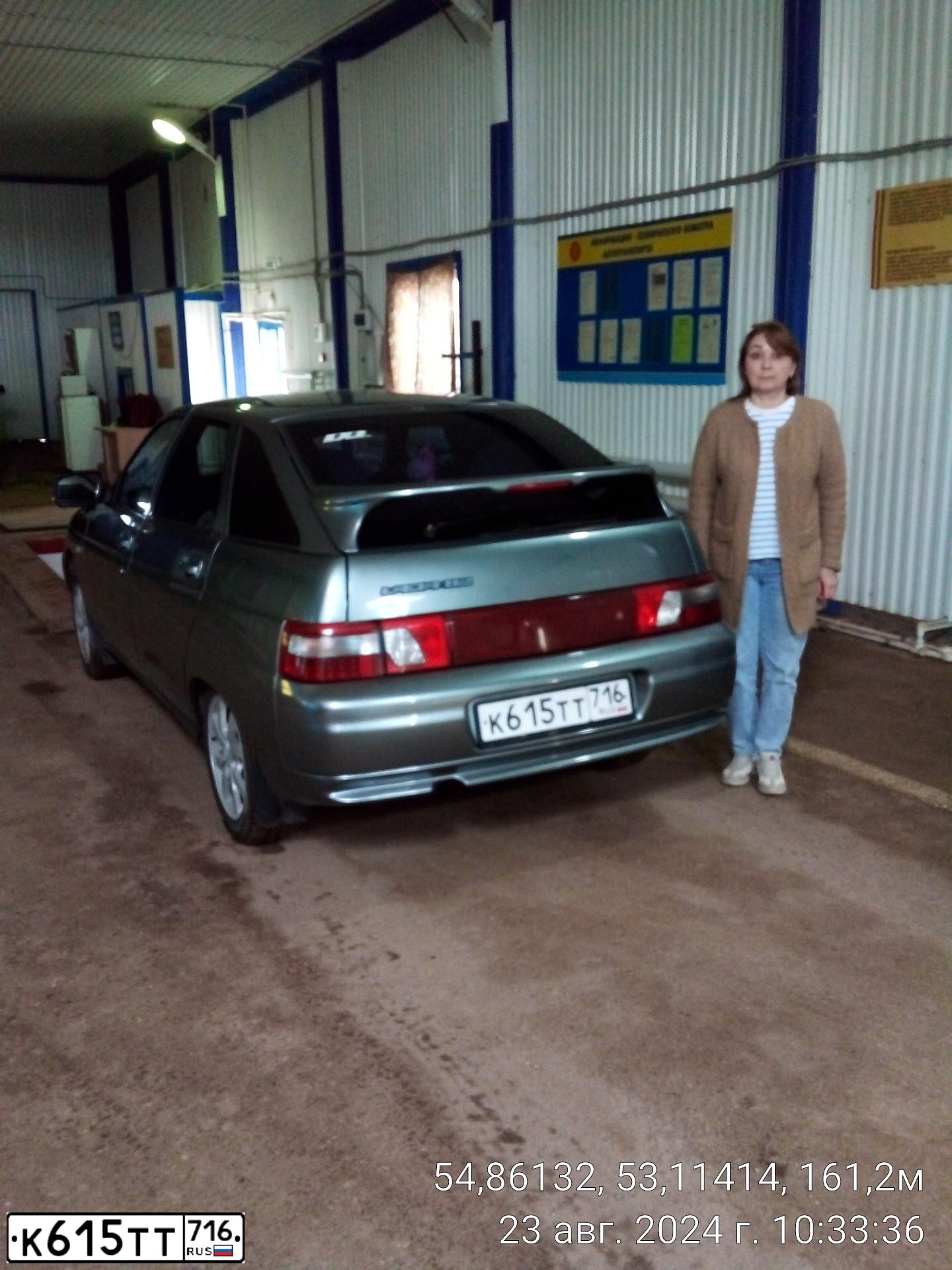 Фото автомобиля LADA 2112, 2006 — госномер К615ТТ716. Цвет: средний серо-зеленый металлик