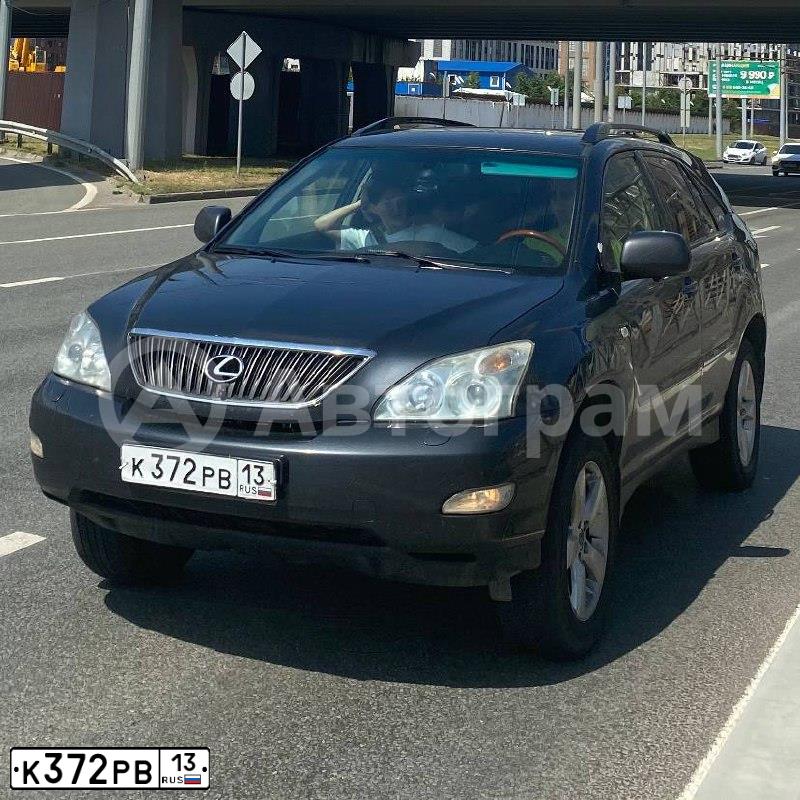 Фото автомобиля LEXUS RX, 2005 — госномер К372РВ13. Цвет: ТЕМНО СЕРЫЙ