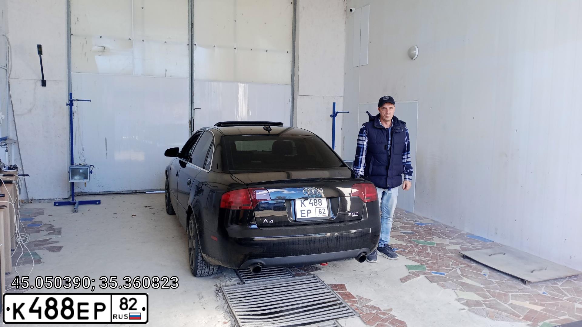Фото автомобиля AUDI A4, 2005 — госномер К488ЕР82. Цвет: ЧЕРНЫЙ