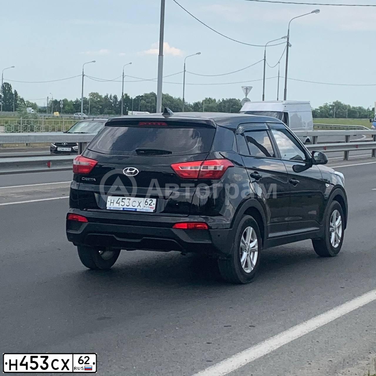 Фото автомобиля HYUNDAI CRETA, 2018 — госномер Н453СХ62. Цвет: ЧЕРНЫЙ