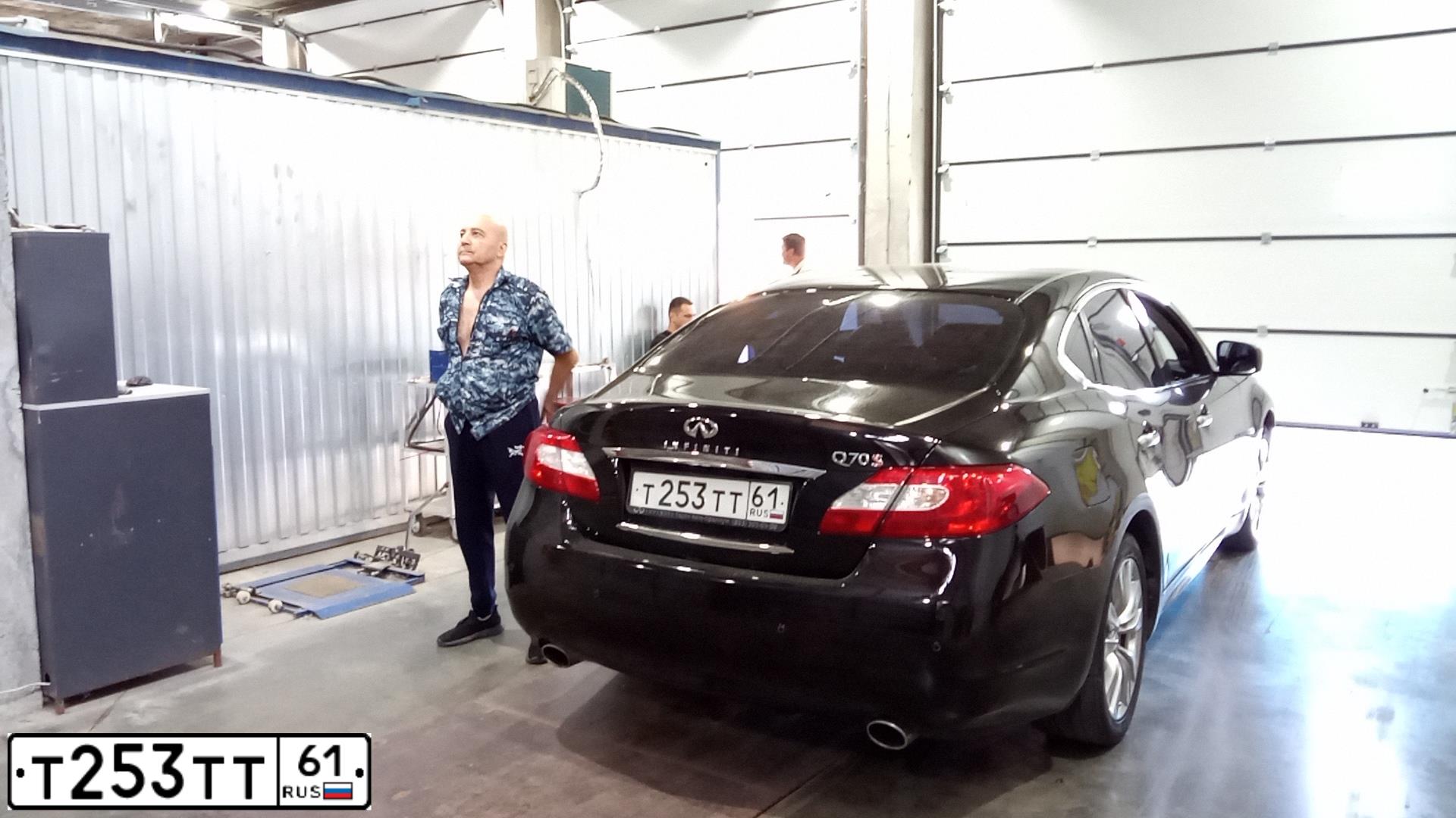 Фото автомобиля INFINITI Q70, 2014 — госномер Т253ТТ61. Цвет: ЧЕРНЫЙ