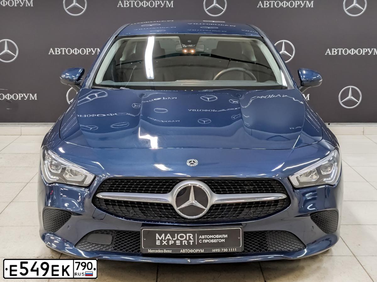 Фото автомобиля MERCEDES CLA-KLASSE, 2020 — госномер Е549ЕК790. Цвет: синий