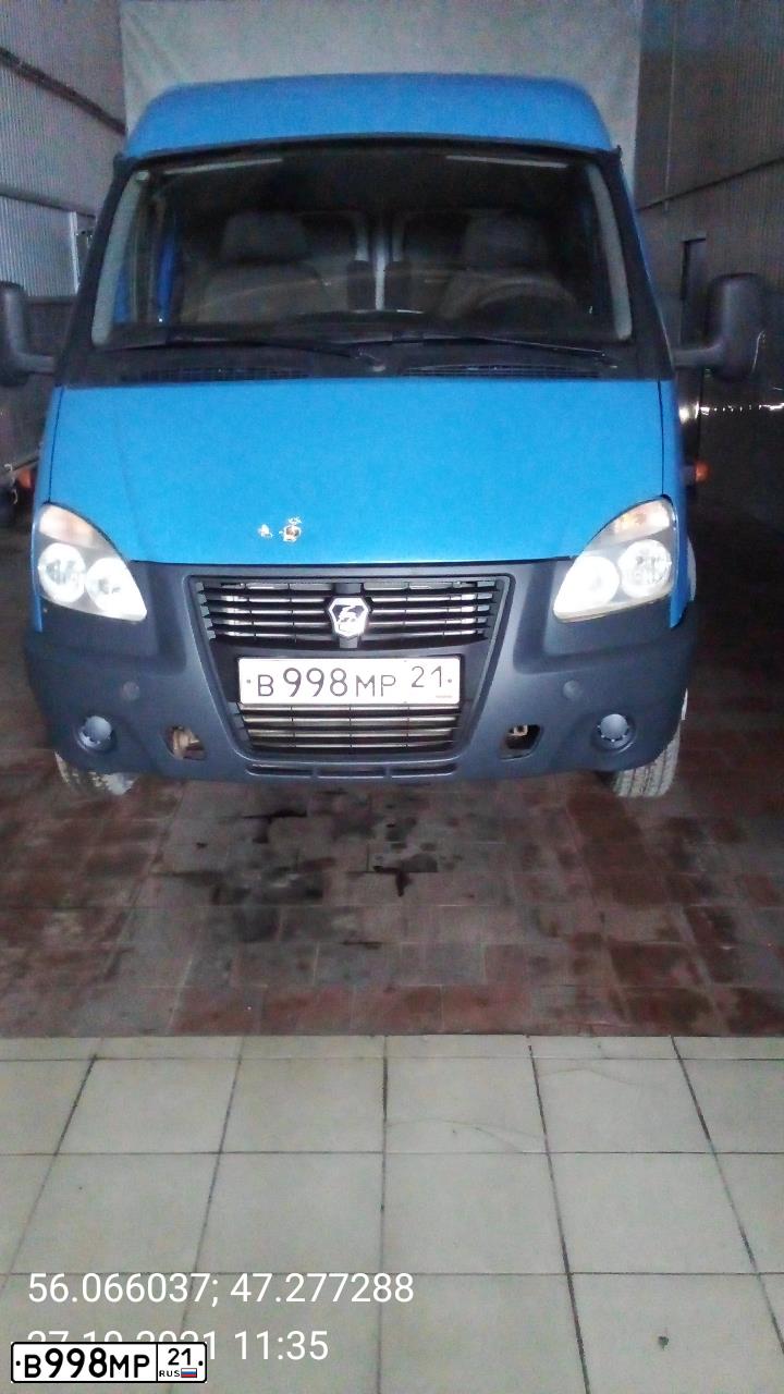 Фото автомобиля GAZ 3302 EL, 2011 — госномер В998МР21. Цвет: СИНИЙ