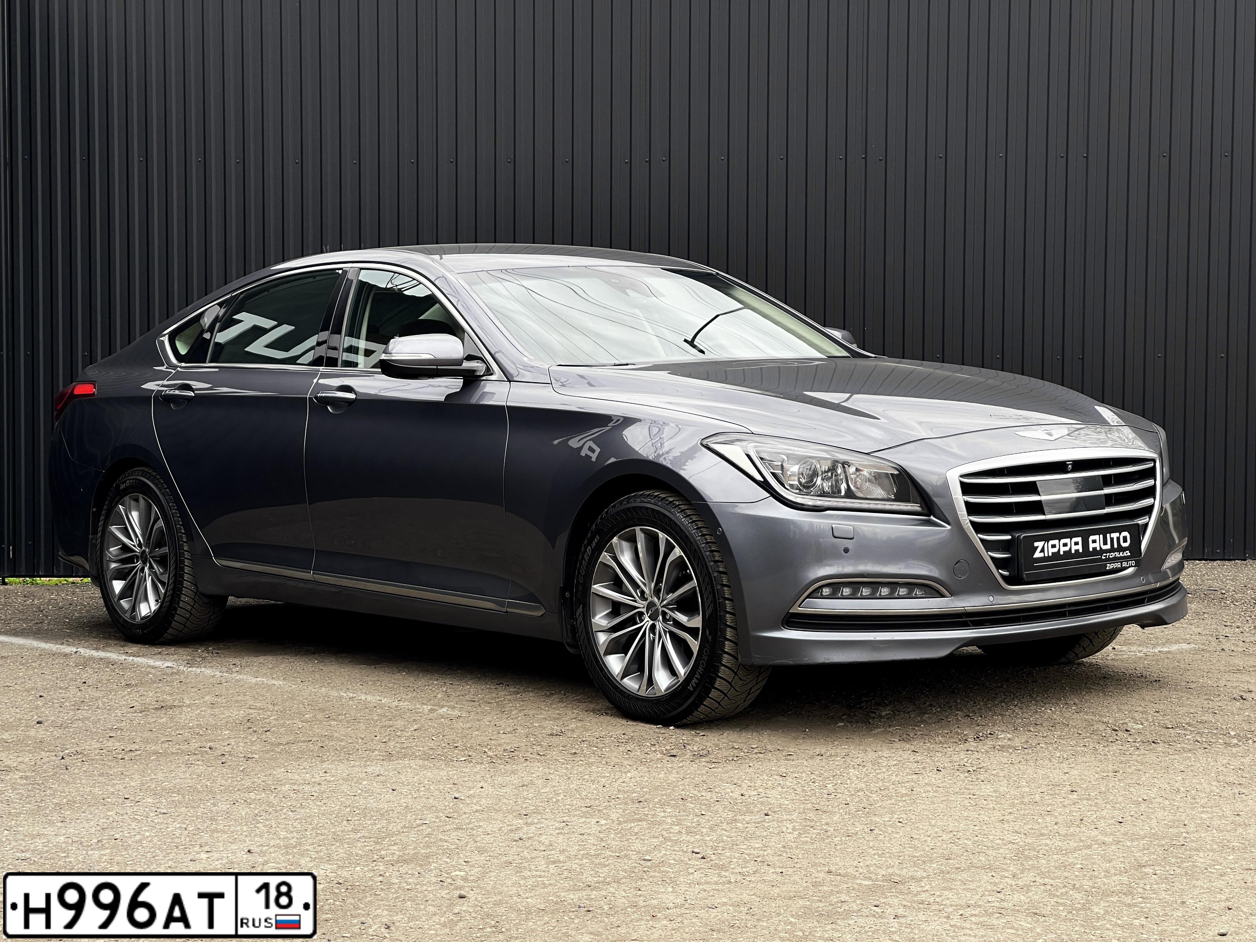 Фото автомобиля HYUNDAI GENESIS, 2015 — госномер Н996АТ18. Цвет: ТЕМНО-СЕРЫЙ