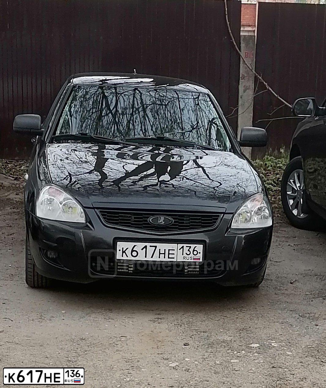 Фото автомобиля LADA 2170 PRIORA, 2018 — госномер К617НЕ136. Цвет: ЧЕРНЫЙ