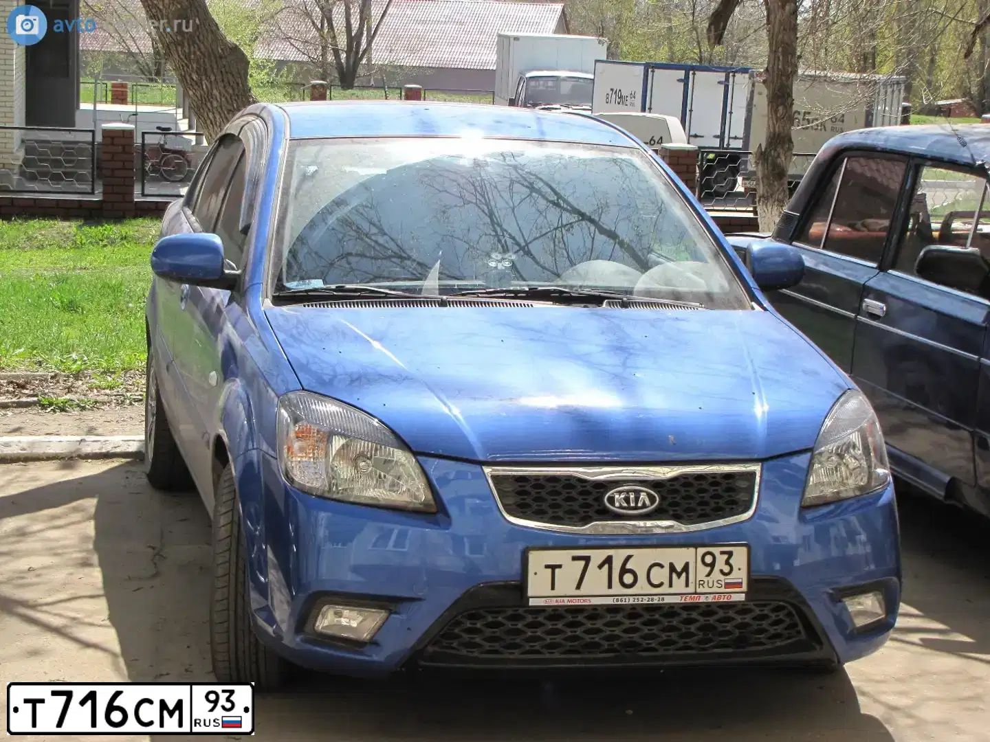 Фото автомобиля KIA RIO, 2009 — госномер Т716СМ93. Цвет: СИНИЙ