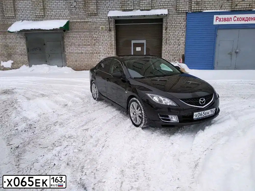 Фото автомобиля MAZDA 6, 2008 — госномер М881СМ73. Цвет: ТЕМНО-ВИШНЕВЫЙ