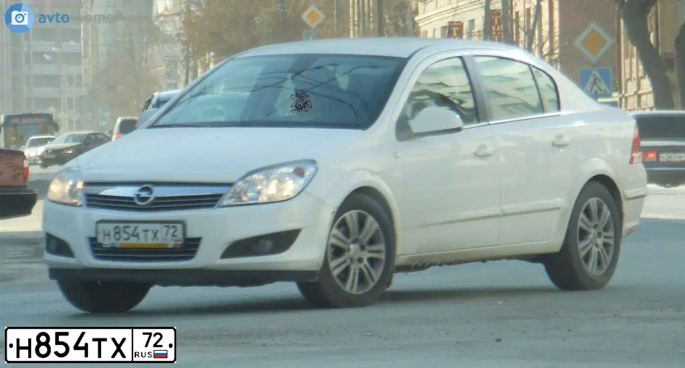 Фото автомобиля OPEL ASTRA, 2011 — госномер Н854ТХ72. Цвет: БЕЛЫЙ