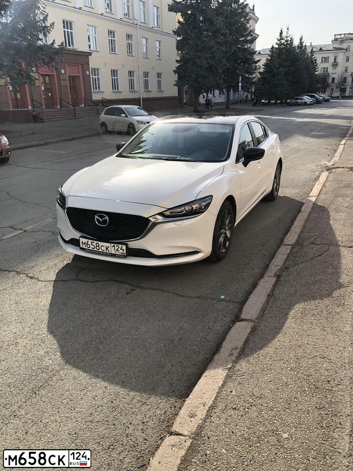 Фото автомобиля MAZDA 6, 2019 — госномер Х200КН24. Цвет: Белый