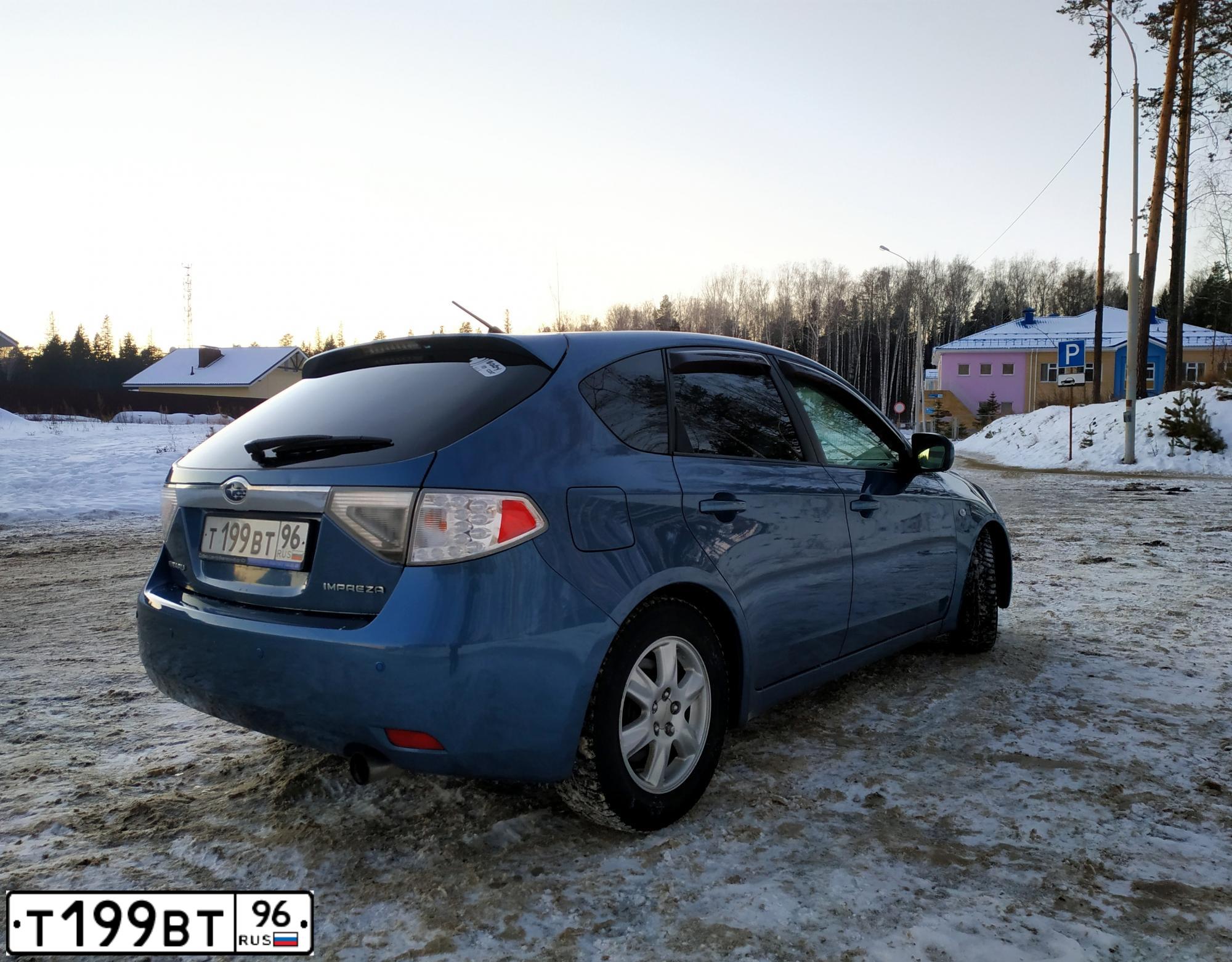 Фото автомобиля SUBARU IMPREZA, 2008 — госномер Т199ВТ96. Цвет: синий