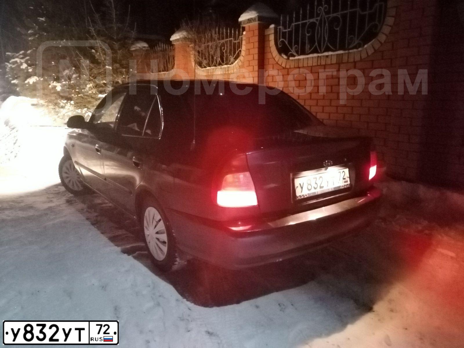 Фото автомобиля TAGAZ ACCENT, 2007 — госномер У832УТ72. Цвет: синий
