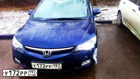 Фото автомобиля HONDA CIVIC, 2007 — госномер В949СН177. Цвет: Темно-синий