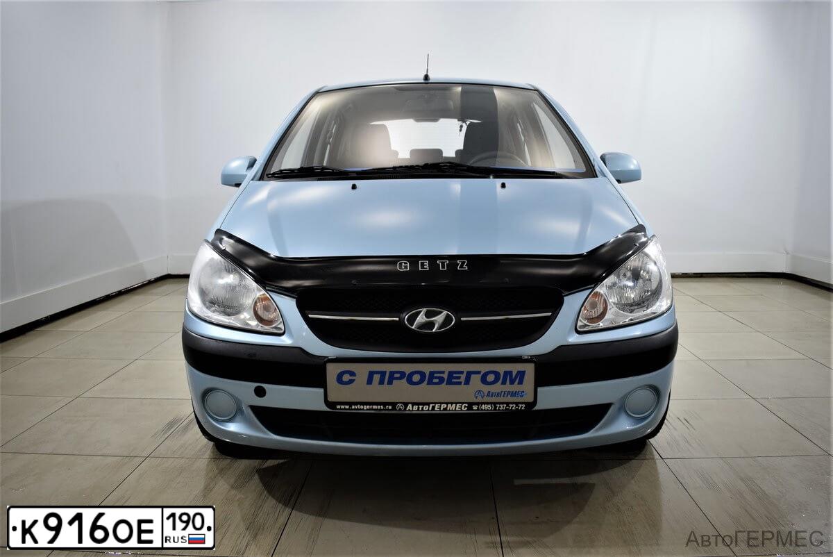 Фото автомобиля HYUNDAI GETZ, 2008 — госномер К916ОЕ190. Цвет: голубой