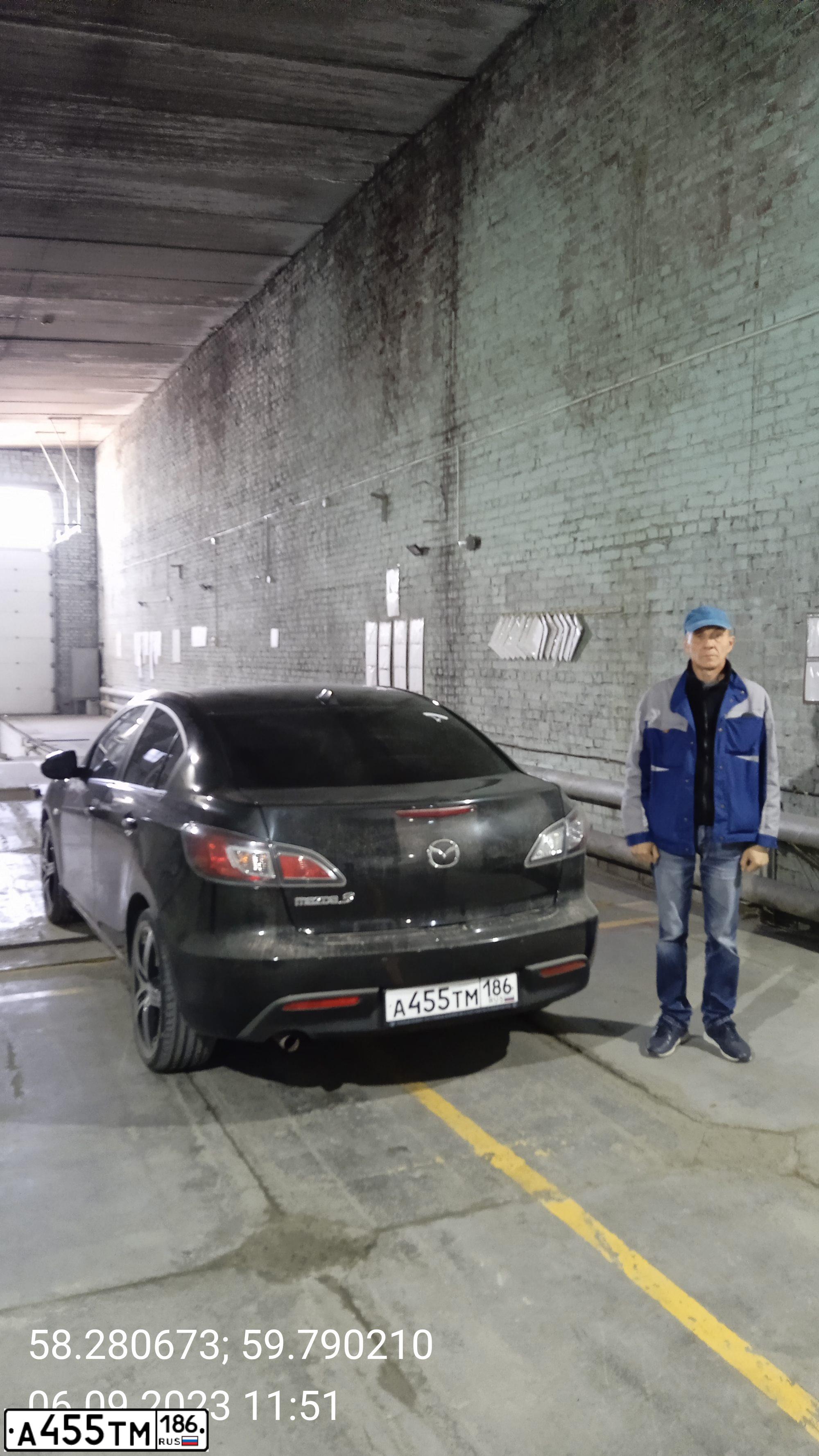 Фото автомобиля MAZDA 3, 2011 — госномер О123КТ116. Цвет: ЧЕРНЫЙ