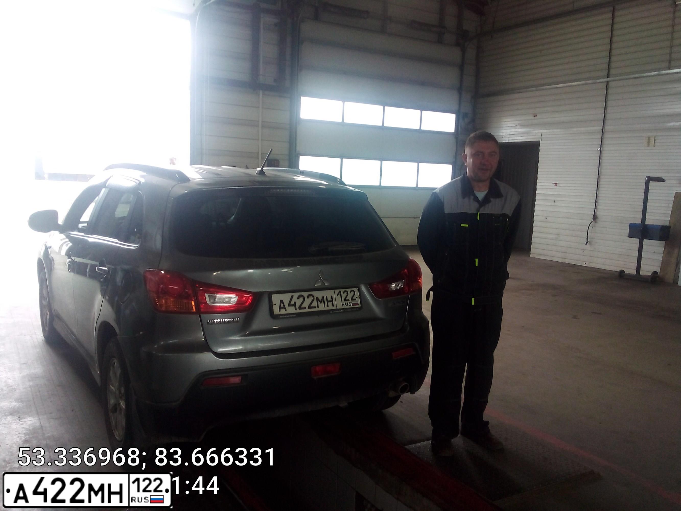 Фото автомобиля MITSUBISHI ASX, 2011 — госномер К565ТХ22. Цвет: СЕРЫЙ