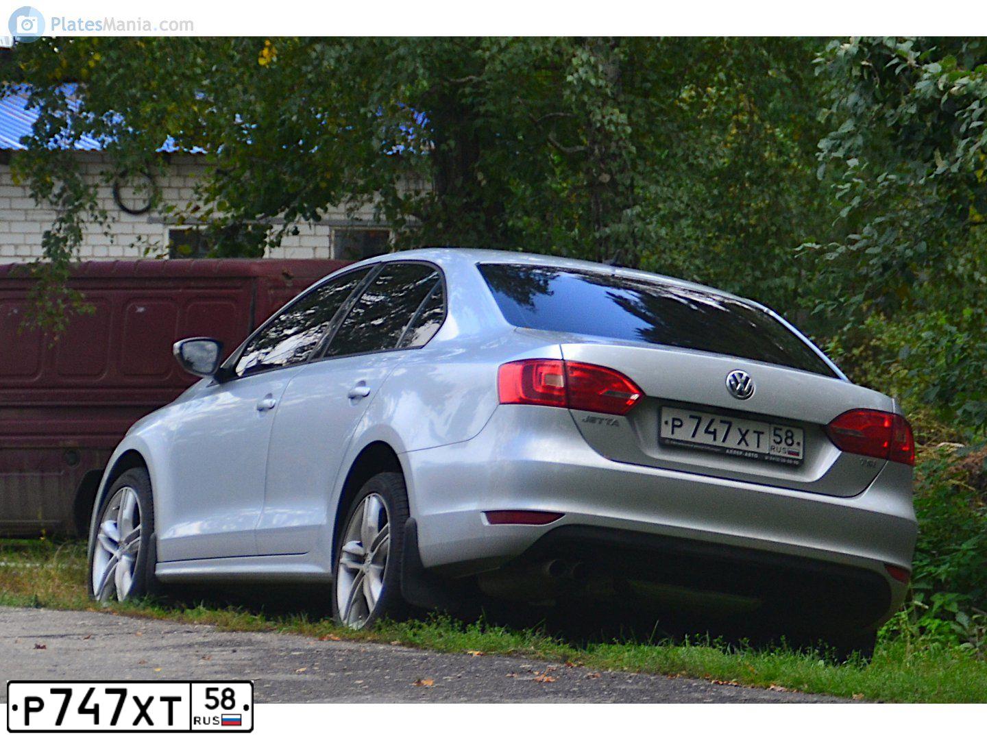 Фото автомобиля VOLKSWAGEN JETTA, 2012 — госномер О100ОХ58. Цвет: СЕРЕБРИСТЫЙ