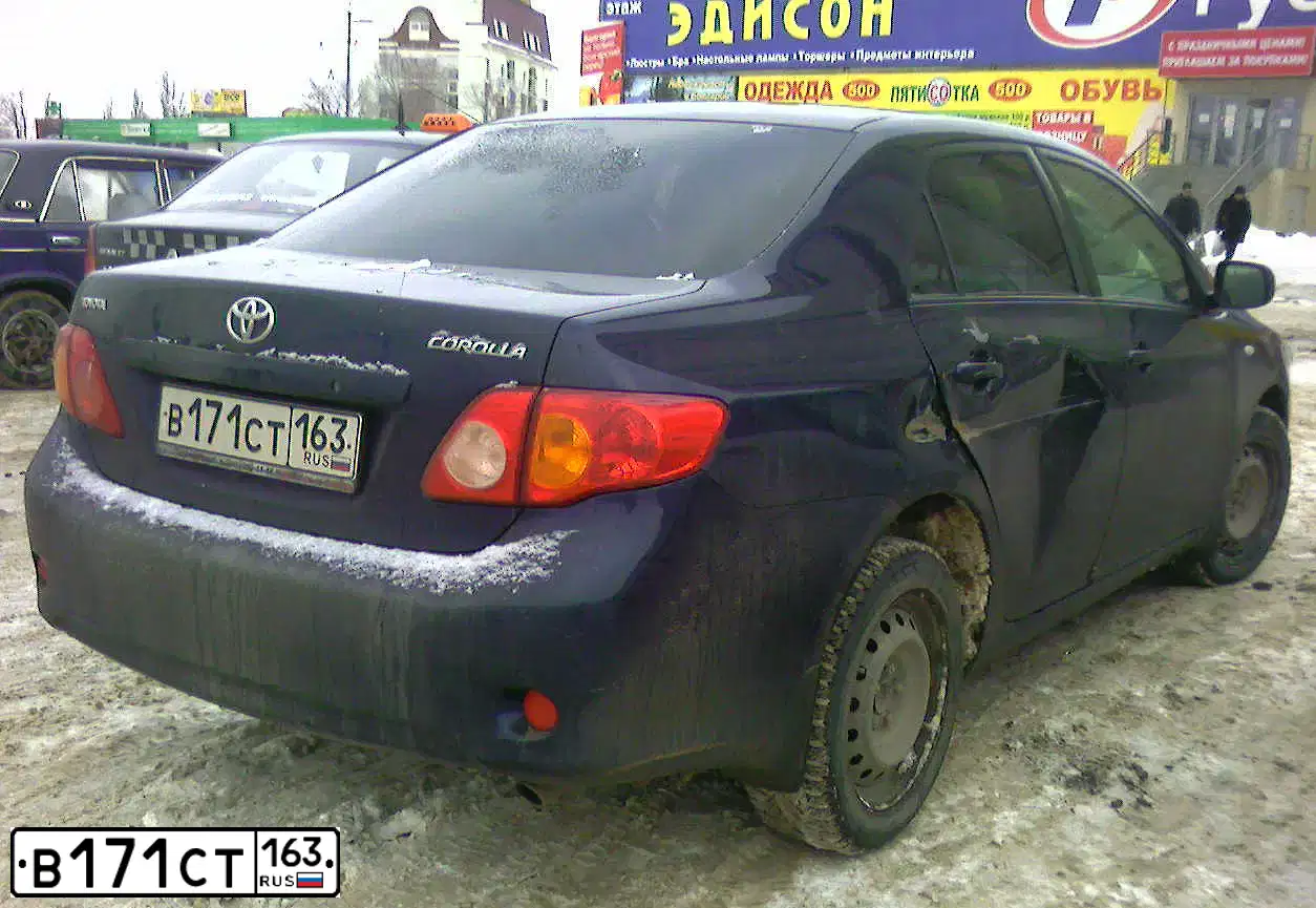 Фото автомобиля TOYOTA COROLLA, 2007 — госномер К551ХР763. Цвет: Темно-синий