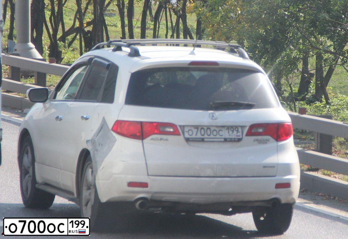 Фото автомобиля ACURA RDX, 2008 — госномер О700ОС199. Цвет: БЕЛЫЙ