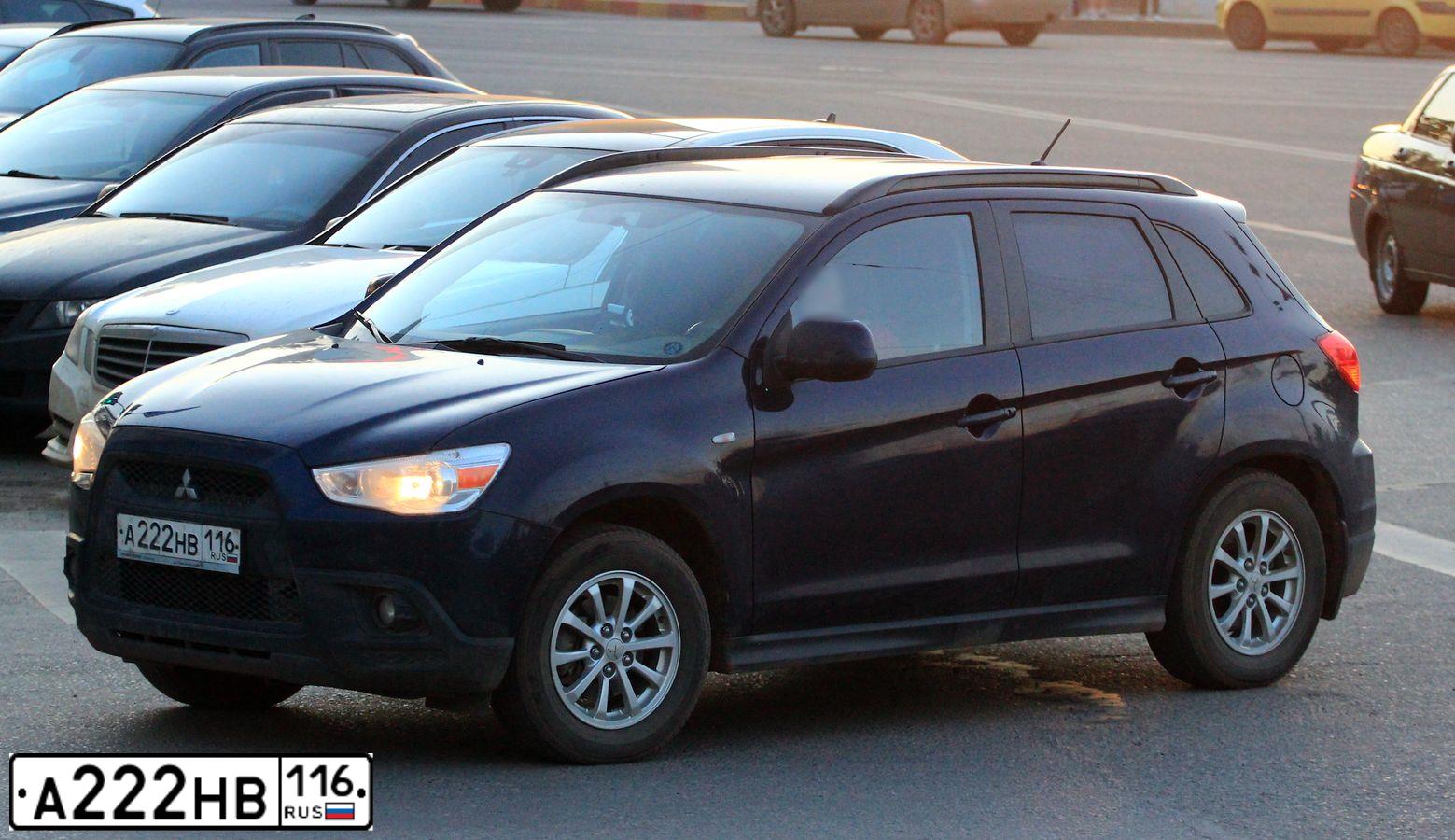 Фото автомобиля MITSUBISHI ASX, 2012 — госномер Н808РС716. Цвет: синий
