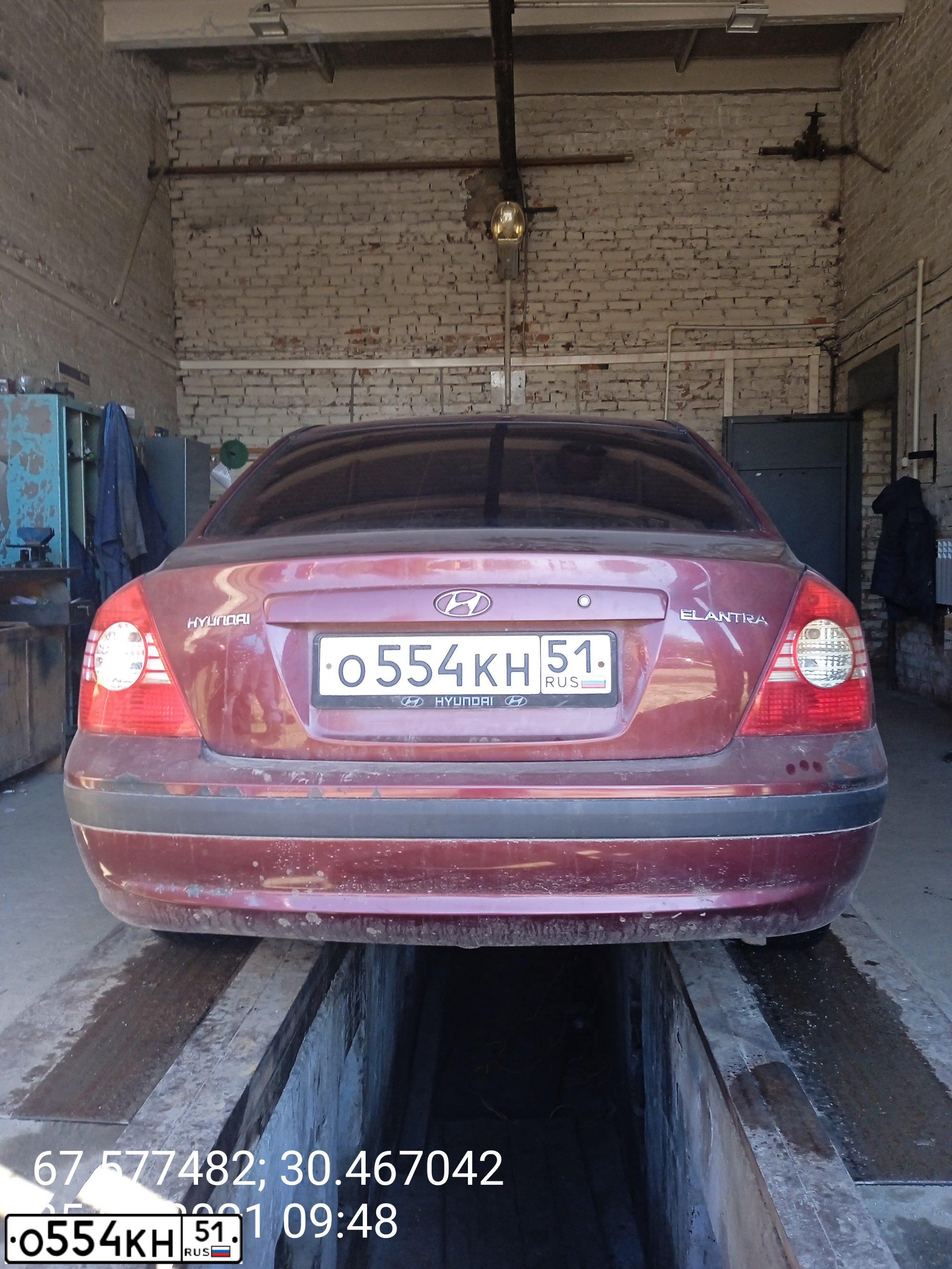 Фото автомобиля TAGAZ ELANTRA XD, 2010 — госномер О554КН51. Цвет: КРАСНЫЙ