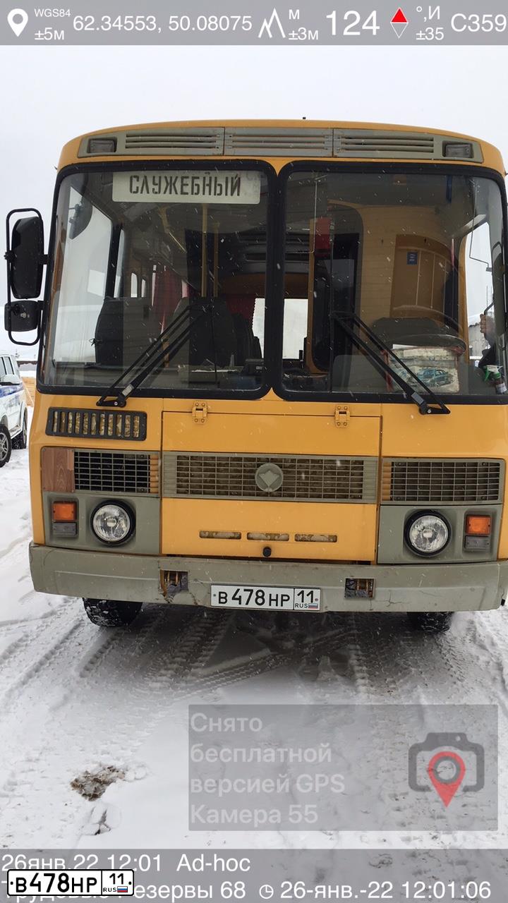 Фото автомобиля PAZ 3205, 2008 — госномер В478НР11. Цвет: ЖЕЛТЫЙ