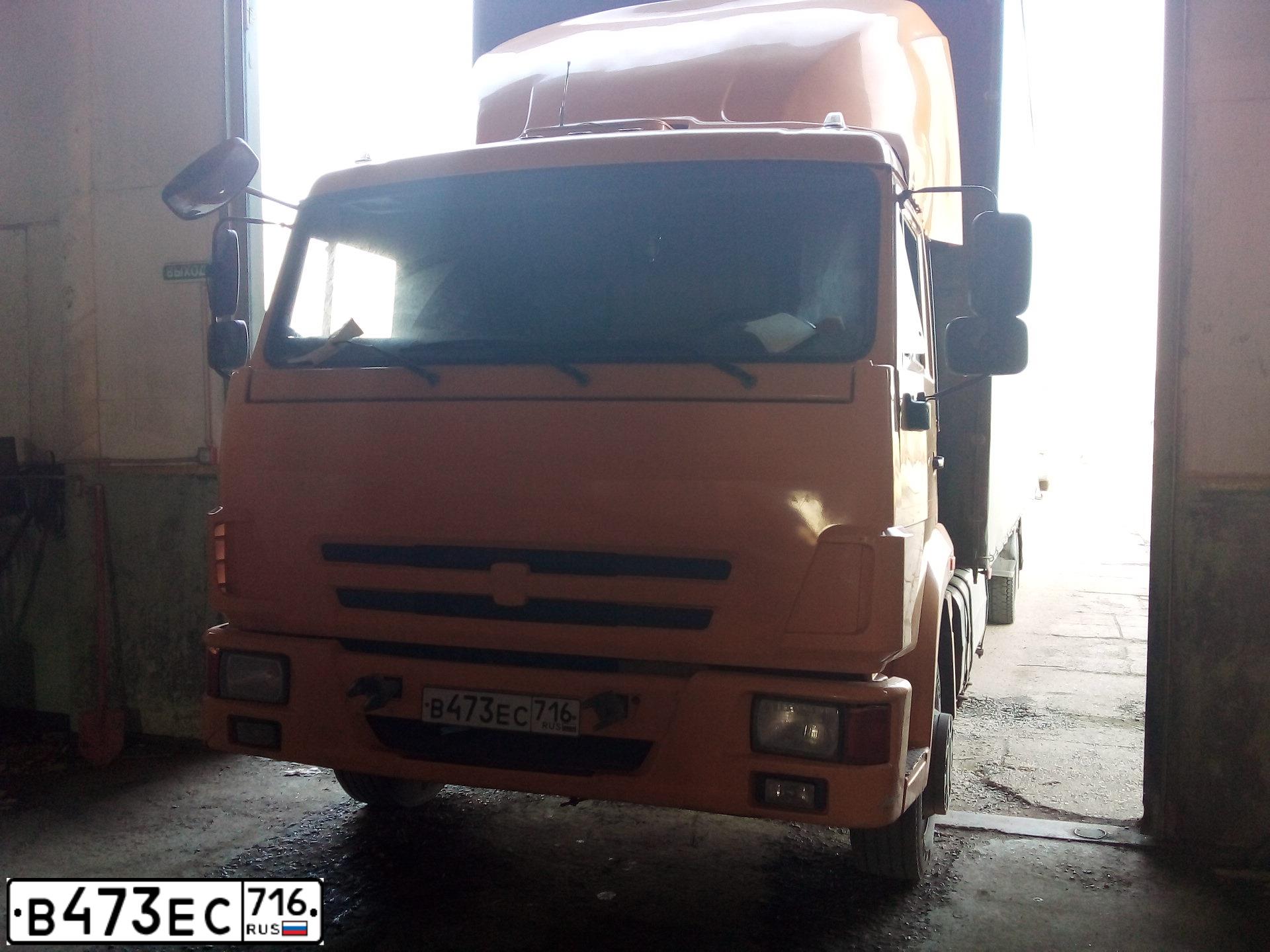 Фото автомобиля KAMAZ 4308 /4X2/, 2012 — госномер В473ЕС716. Цвет: ЖЕЛТЫЙ