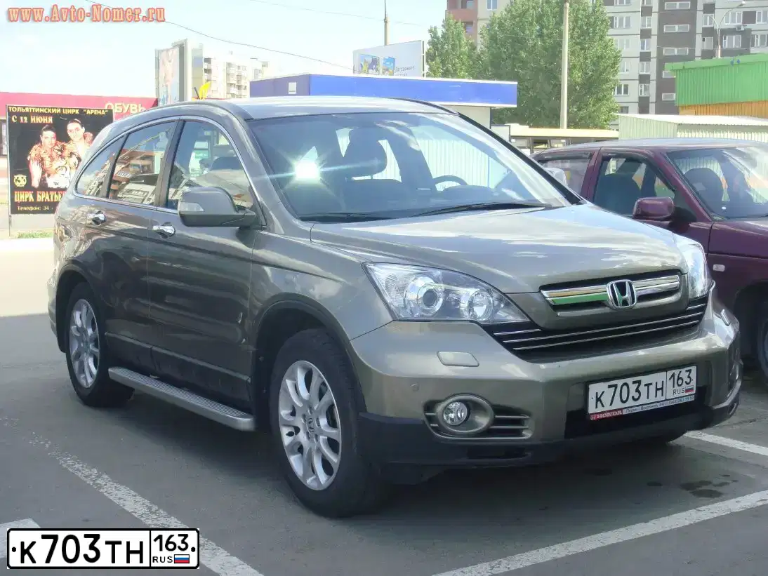 Фото автомобиля HONDA CR-V, 2008 — госномер К703ТН163. Цвет: СЕРЫЙ