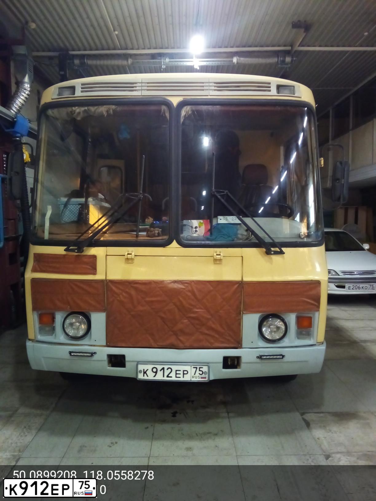 Фото автомобиля PAZ 4234, 2007 — госномер К912ЕР75. Цвет: БЕЖЕВЫЙ