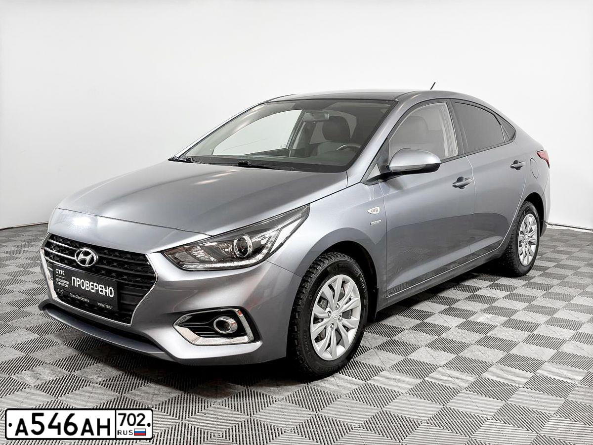 Фото автомобиля HYUNDAI SOLARIS, 2019 — госномер О676АУ702. Цвет: СЕРЫЙ